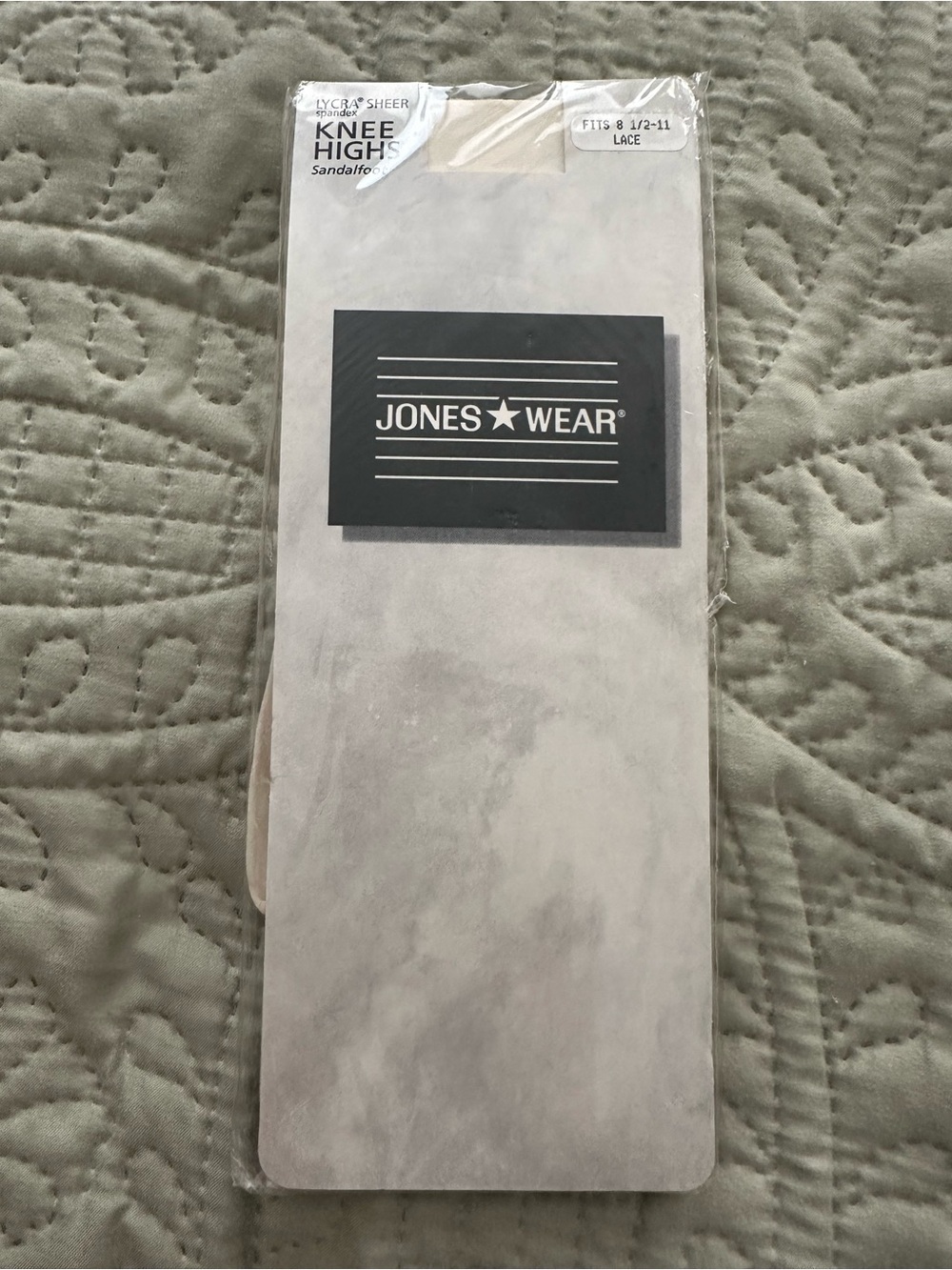 Jones Wear Sandalfoot Knee Highs - Lace (Cream)